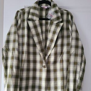 Urban Threads Oversized Blazer in Check